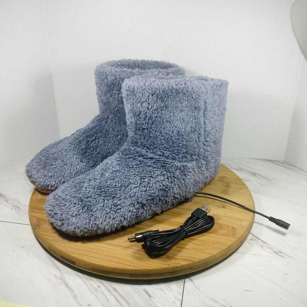 Winter Electric Warmer Shoes Plush Warming Slipper USB Heating Boots Warm Feet L